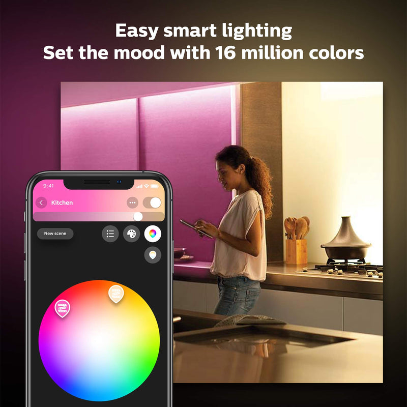 Philips Hue Bluetooth Smart Lightstrip Plus 1m/3ft Extension NO Plug, (Voice Compatible with Amazon Alexa, Apple Homekit and Google Home), White 1m / 3 ft Extension