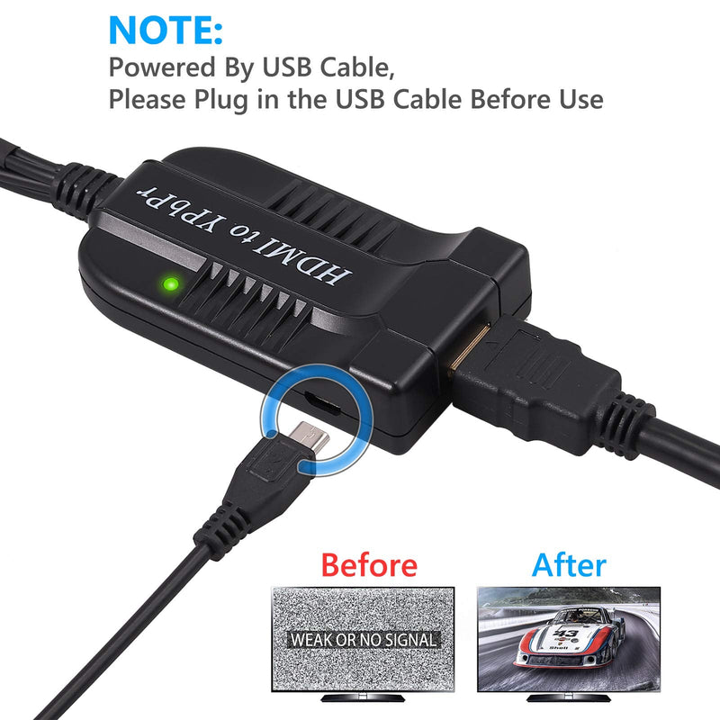 [AUSTRALIA] - eSynic HDMI to YPbPr Converter HDMI to Component Converter HDMI to RCA RGB YPbPr Male Scaler Support 720P/1080P for TVBOX VHS VCR DVD Recorders HDMI to RGB Adapter(Not Component to HDMI Converter) 