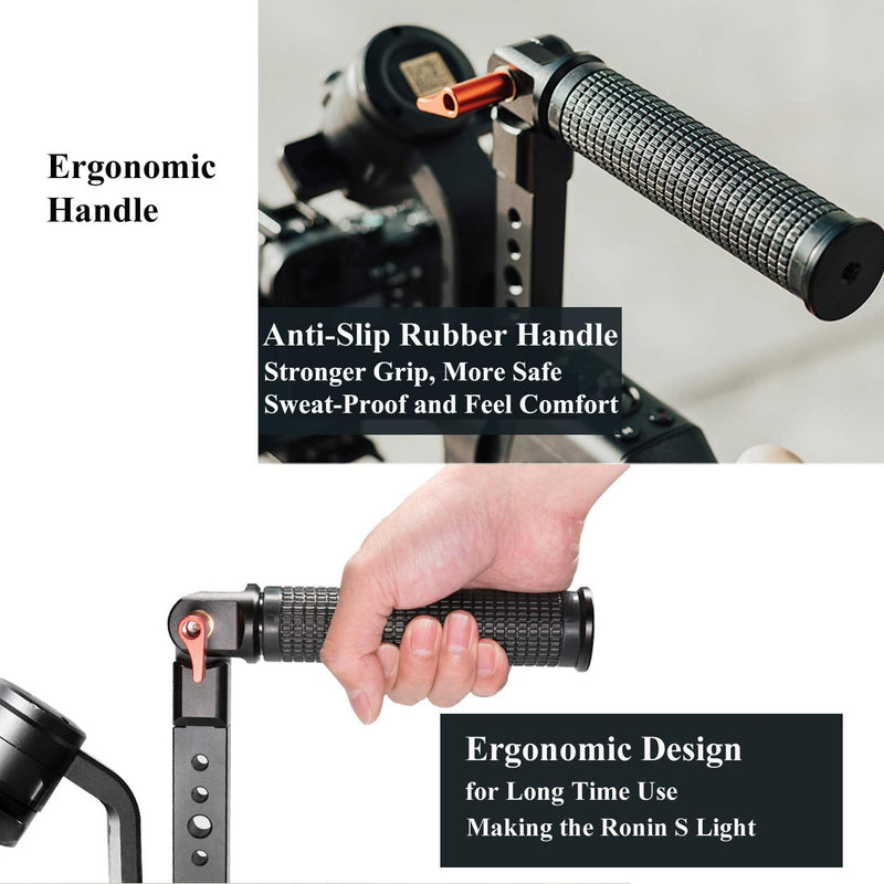 200 Degree Adjustable Handle Grip for DJI Ronin S SC Gimbal Stabilizer, Ergonomic Design Rubber Handle, Perfect for Any Angle Shoot … for Ronin S SC