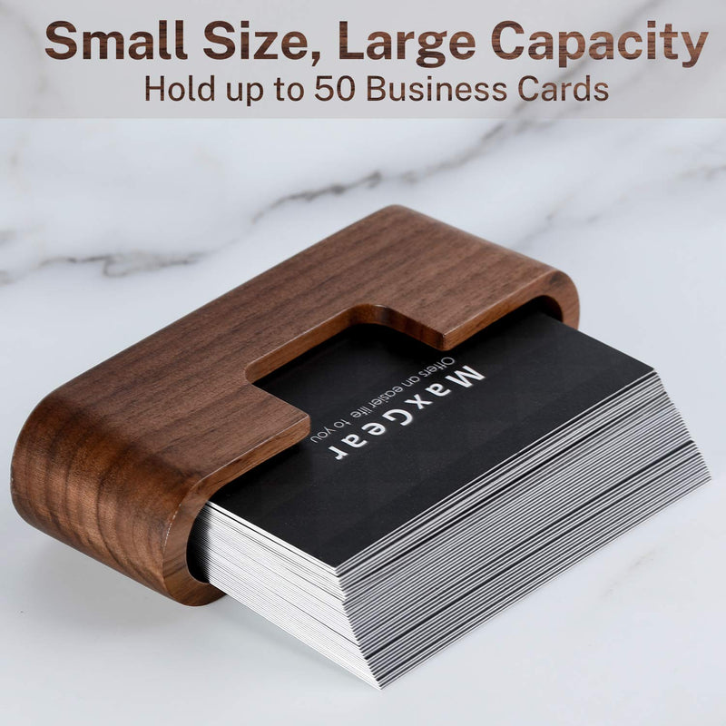 MaxGear Business Card Holder Wood Business Card Holder for Desk Business Card Display Holder Desktop Business Card Stand for Office,Tabletop - Oval 2 Pack Oval - 2 Pack