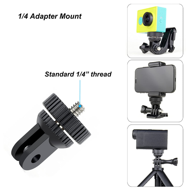 SOONSUN Tripod Mount Adapter, 1/4 - 20 Screw Adapter, Tripod and Cold Shoe Mount Convert Adapter Compatible with GoPro Max Hero 10 9 8 7 6 5 4 3 2, DJI OSMO Action Camera, Digital and DSLR Cameras