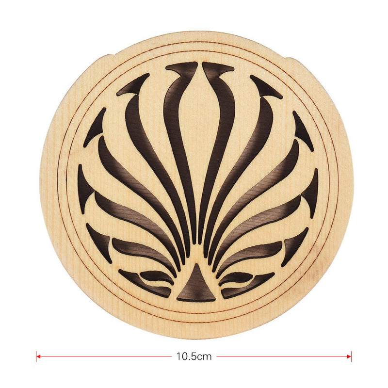 ammoon Guitar Wooden Soundhole Sound Hole Cover Block Feedback Buffer Spruce Wood for EQ Acoustic Folk Guitars 2#