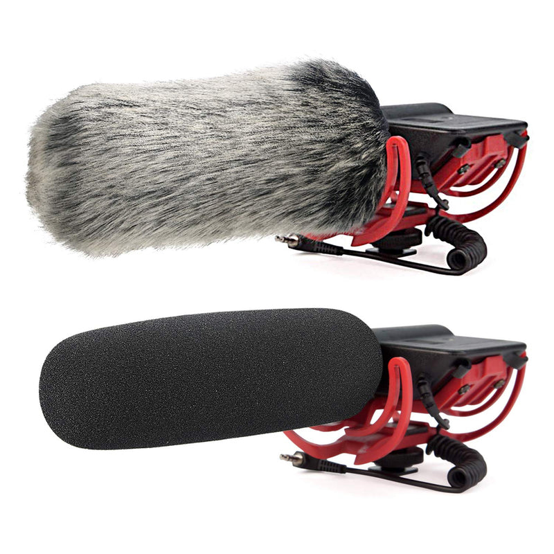 [AUSTRALIA] - SUNMON Windscreen Muff and Foam for Rode VideoMic, NTG2, NTG1 and WSVM Microphone, Indoor Outdoor Microphone Windshield (2 PACK) FurFoamKit 