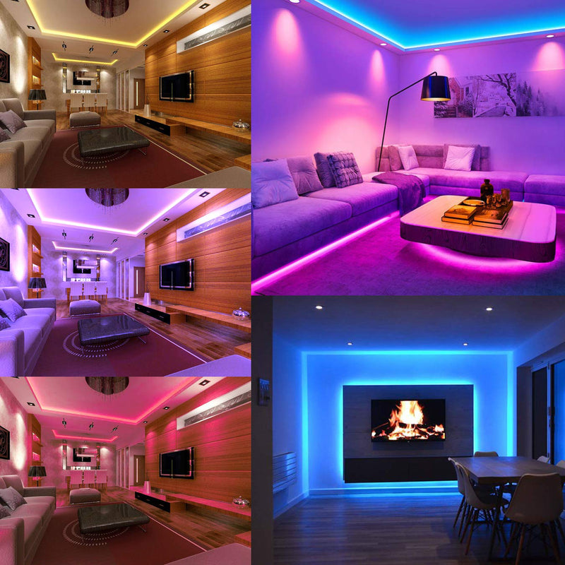 [AUSTRALIA] - LED Strip Lights, 32.8ft Bluetooth App Control Waterproof Tape Lights Color Changing 5050 RGB Music Sync Strip Lights with Remote for Bedroom, TV, Party, Home Decoration 