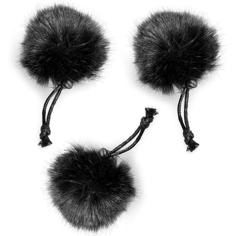 Comica CVM-MF1(B) Outdoor Furry Microphone Wind Muff for lavalier Lapel Microphone Comica Audio-Technica etc.(3 Pack) (Black) black