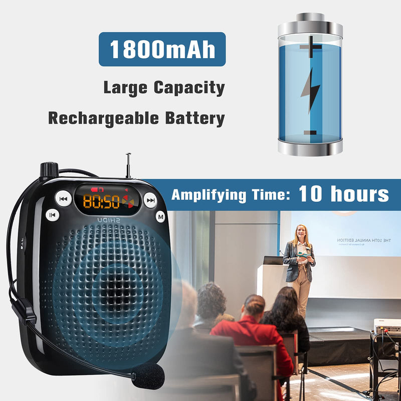 Mini Microphone Voice Amplifier Portable Rechargeable Loudspeaker, Teacher Wired Voice Amplifier with Headset, Microphone Voice Amplifier Headset for Class for Elderly Voice Amplifier 1