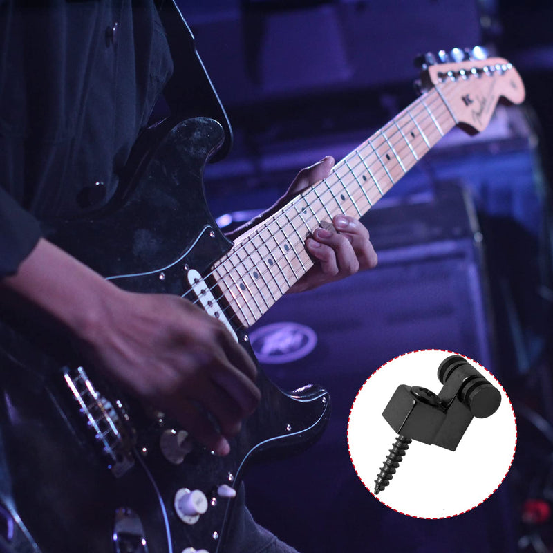 MAXCHEER Roller Guitar String Trees Guides Retainer for Fender Strat Stratocaster Tele Telecaster Electric Guitar，Pack of 4 (Black) Black