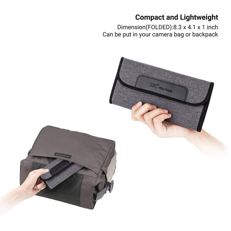4 Pockets Lens Filter Case for Filter Up to 82mm (37mm 40.5mm 43mm 46mm 49mm 52mm 55mm 58mm 62mm 67mm 72mm 77mm),Foldout Filter Pouch with Microfiber Cleaning Cloth,Photography Filter Holder Bag 4 Pockets-up to 82mm