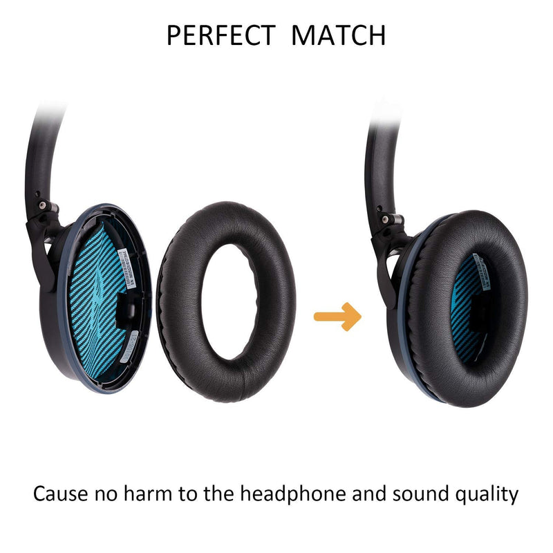 [AUSTRALIA] - Replacement Ear Pad Cushion Memory Foam Ear Cup Repair for Bose Headphones Quiet Comfort 2 Qc2, Qc15, 25 Qc25, Ae2, Ae2I, Ae2W Headphone (Black 2) Black 2 