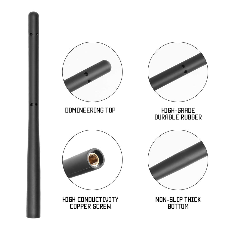 KSaAuto (10 Styles Available) 7 Inch Polished Copper Core Radio Antenna for 2007-2021 GMC Sierra & Chevy Silverado All Truck Models (Except HD) with M7 Thread, Designed for FM/AM Radio Reception