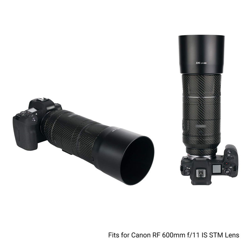 Reversible RF 600mm Bayonet Lens Hood Shade for Canon RF 600mm f/11 is STM Lens on Canon EOS R RP R5 R6 Replaces Canon ET-88B Lens Hood Allows to Attach 82mm Filter and Lens Cap Replace Canon ET-88B for RF 600mm Lens