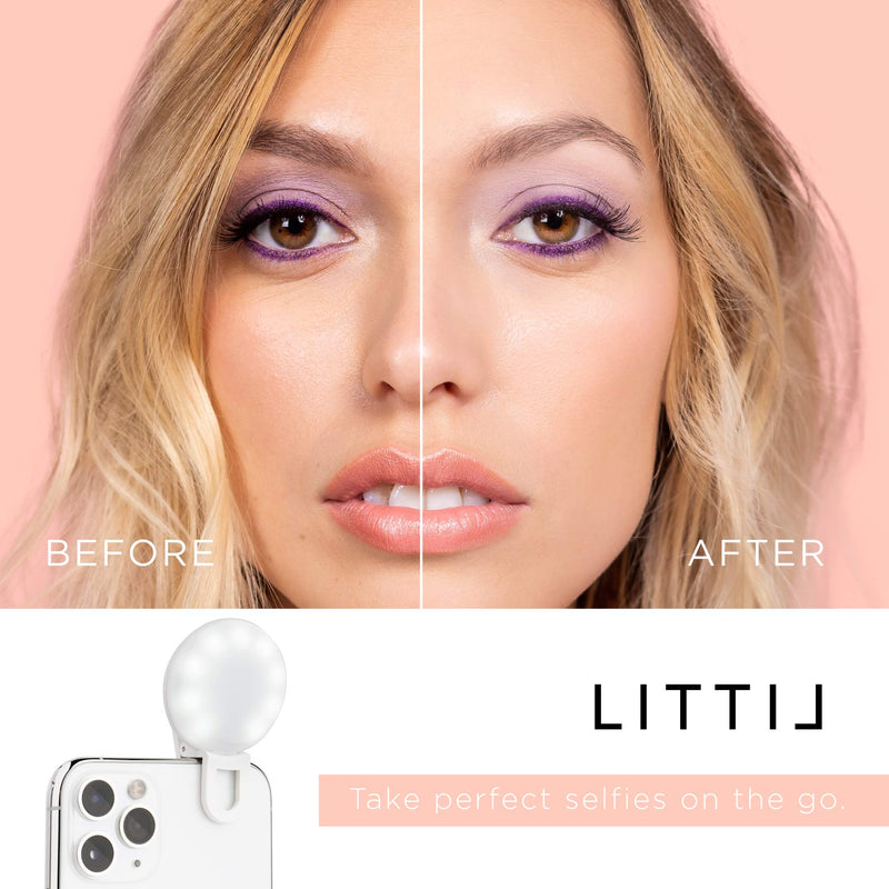 LITTIL Selfie Mini - Rechargeable Selfie Ring Light for Mobile Phone or Laptop | 3 Adjustable Light Modes | Bright LED Light Perfect for Tiktok, Influencers, Stories, Photos, Videos, & Vlogs