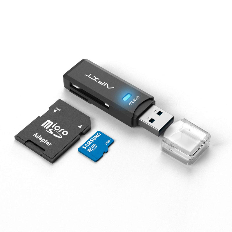 SD Card Reader, AIFXT Portable USB 3.0 Dual Slot Flash Memory Card Adapter Hub for TF, SD, Micro SD, SDXC, SDHC, MMC, RS-MMC, Micro SDXC, Micro SDHC for PC, Laptop, Mac, Windows, Linux, Chrome