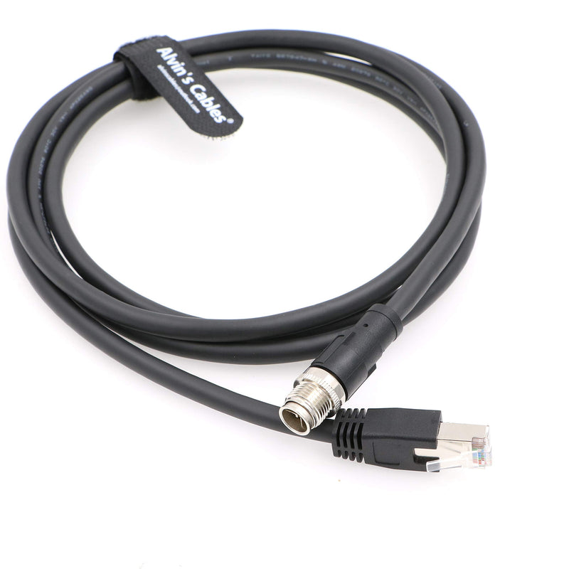 [AUSTRALIA] - Alvin's Cables Ethernet Cable in-Sight 8200 and 8400 Series CCB-84901-2001-02 M12 X-Coded to RJ45 Industrial Camera Shielded Cord IP67 Waterproof 6.5ft/2M Black 