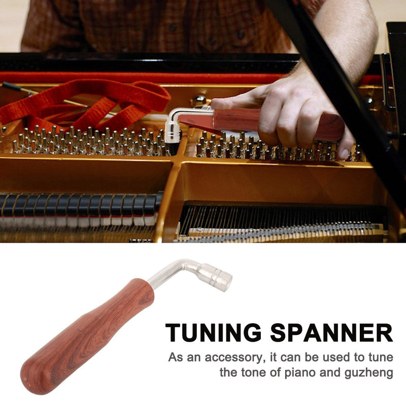 Professional Piano Tuner Spanner L-shape Piano Tuning Hammer Lever Wrench Hardwood Handle Guzheng Repair Tool