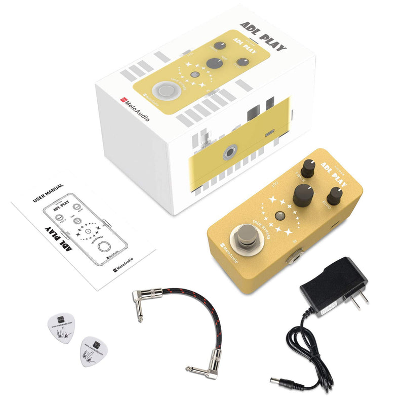 [AUSTRALIA] - MeloAudio Classic Delay Guitar Effect Pedal with True Bypass Full Metal Shell, Electronic Power Supply, Picks and Patch Pedal Cable 