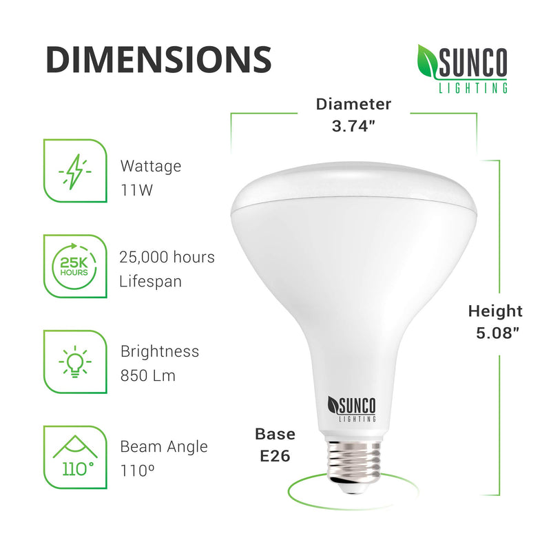 [AUSTRALIA] - Sunco Lighting 3 Pack BR30 LED Bulb 11W=65W, 3000K Warm White, 850 LM, E26 Base, Dimmable, Indoor Flood Light for Cans - UL & Energy Star 
