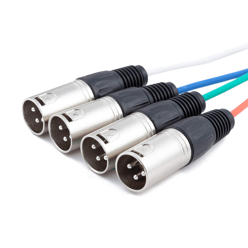 [AUSTRALIA] - 4 Channel XLR Snake, Ancable 3Ft(1m) XLR Mare to Female Audio Cable with Color Coded, Microphone Cable 