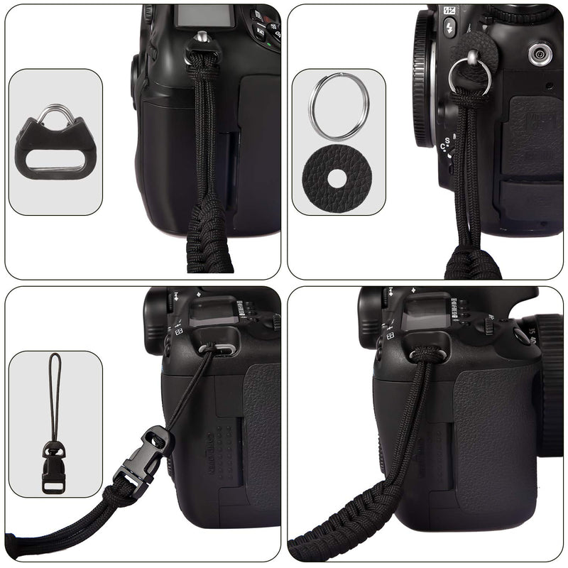 Unisex Camera Strap wrist Compatible Camera Neck Strap Anchor Links for Camera Hand Straps for DSLR and Mirrorless Cameras for Photographers Black