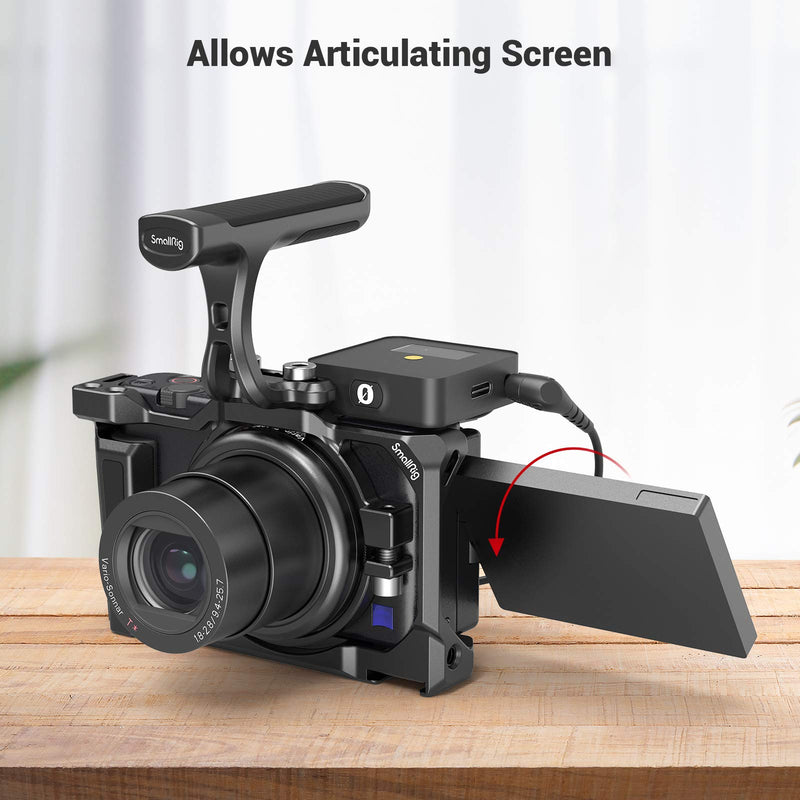 SMALLRIG Camera Cage for Sony ZV1 Camera, with Silicone Gel Grip, Cold Shoe Mount - 2938