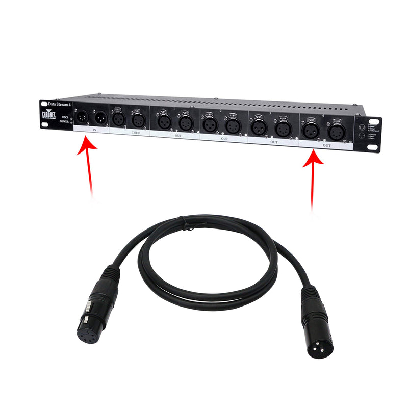 [AUSTRALIA] - (1m) DMX Stage Light Cable,DJ XLR Cable,SinLoon 3-Pin Male XLR to 5-Pin Female XLR DMX Turnaround Connection for Blue Yeti Pro,Moving Head Light Par Light Spotlight with XLR Input & Output (3Male) 