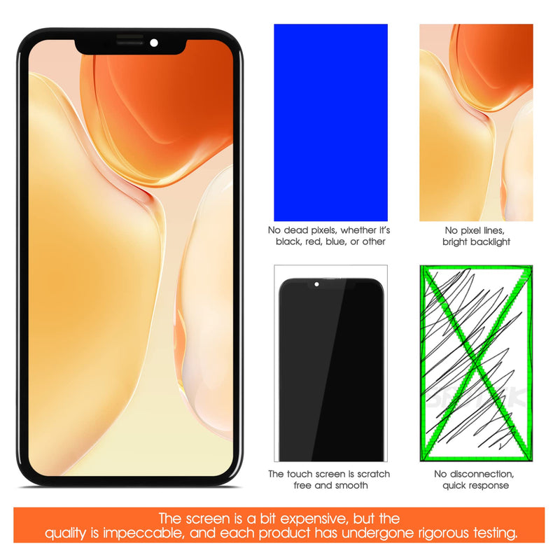 Incell Screen for iPhone XR Screen Replacement for iPhone A1984 LCD Screen A2106,A2105,A2018 Touch Display Digitizer Assembly Repair Parts（Black No Face ID）