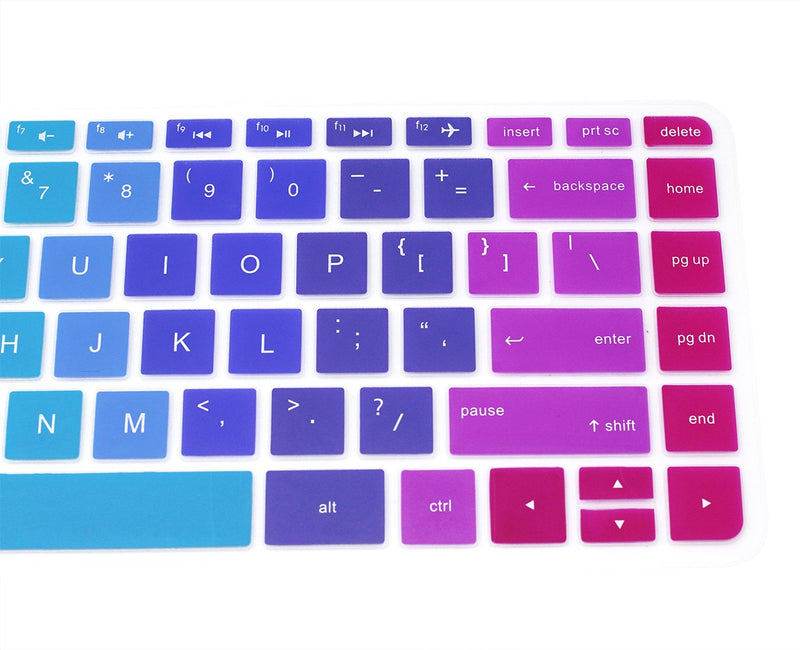 Silicone Keyboard Cover Skin Compatible for 14 inch HP Pavilion 14-ab 14-ac 14-ad 14-an, HP Stream 14-ax, HP ENVY 14-j0 Series, 14-ab010 14-ab166us 14-ac159nr 14-an010nr 14-an013nr 14-an080nr (Rainbow Rainbow