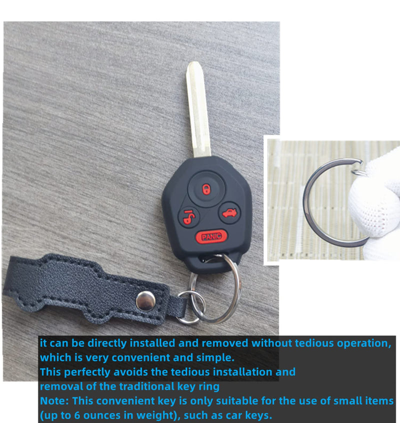 RUNZUIE 2Pcs Silicone Remote Key Fob Cover for 2023 2022 -2013 Subaru Outback Impreza Crosstrek Legacy Forester Tribeca WRX XV Crosstre CWTWBU766 CWTWB1U811 (Black with Red/Blue) Black with Red/Blue