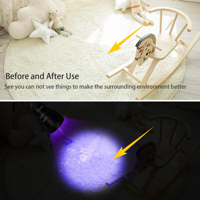 Waklyte Black Light, Mini UV Flashlight, 21 LED 395 nm Ultraviolet Blacklight Detector for Dog Urine, Pet Stains and Bed Bug (Battery Included)