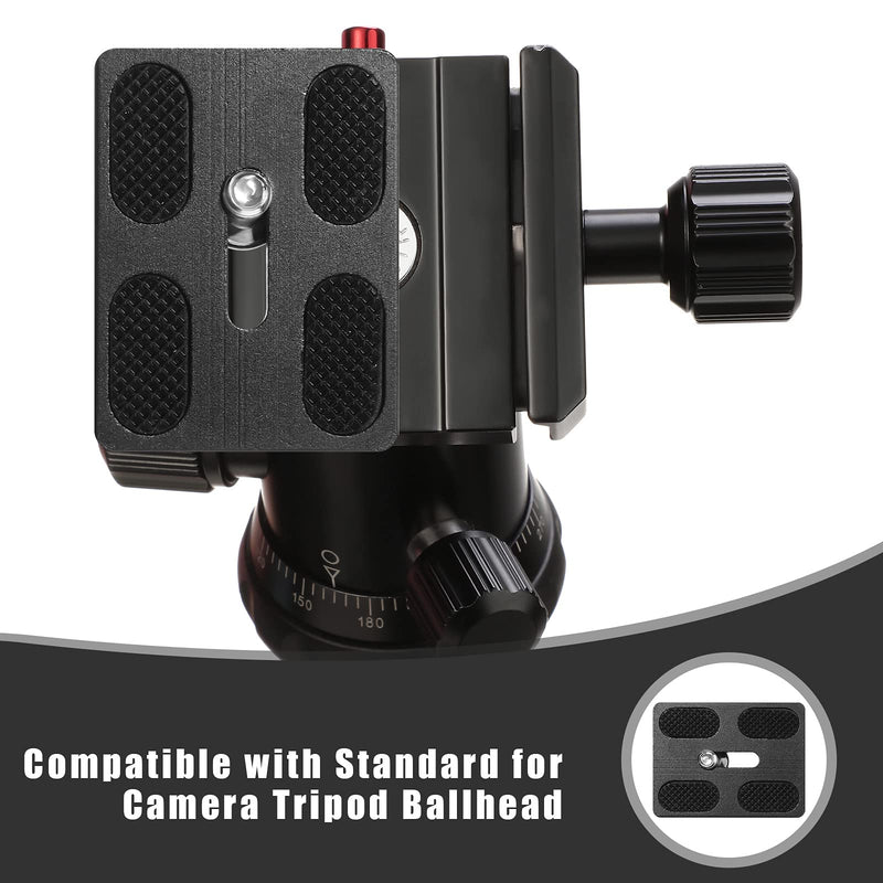 2 Pieces Metal Universal Quick Release Plate with 1/4 Inch Screw, Tripod Mount Plate Universal Fits Standard for DSLR Camera Tripod Ball Head, Black (PU50) PU50