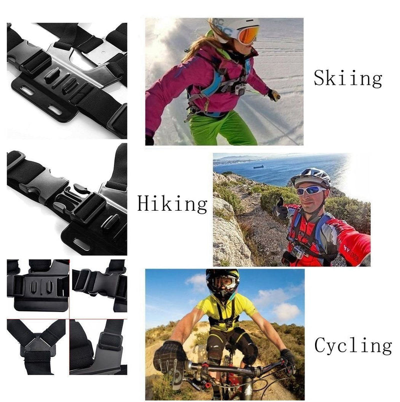 VVHOOY Chest Mount Harness Adjustable Chesty Strap Compatible with Gopro Hero 8/7/6/5/4 Session DJI Osmo AKASO EK7000 Brave 4 5 6 Plus APEMAN Dragon Touch COOAU Sjcam Action Cameras