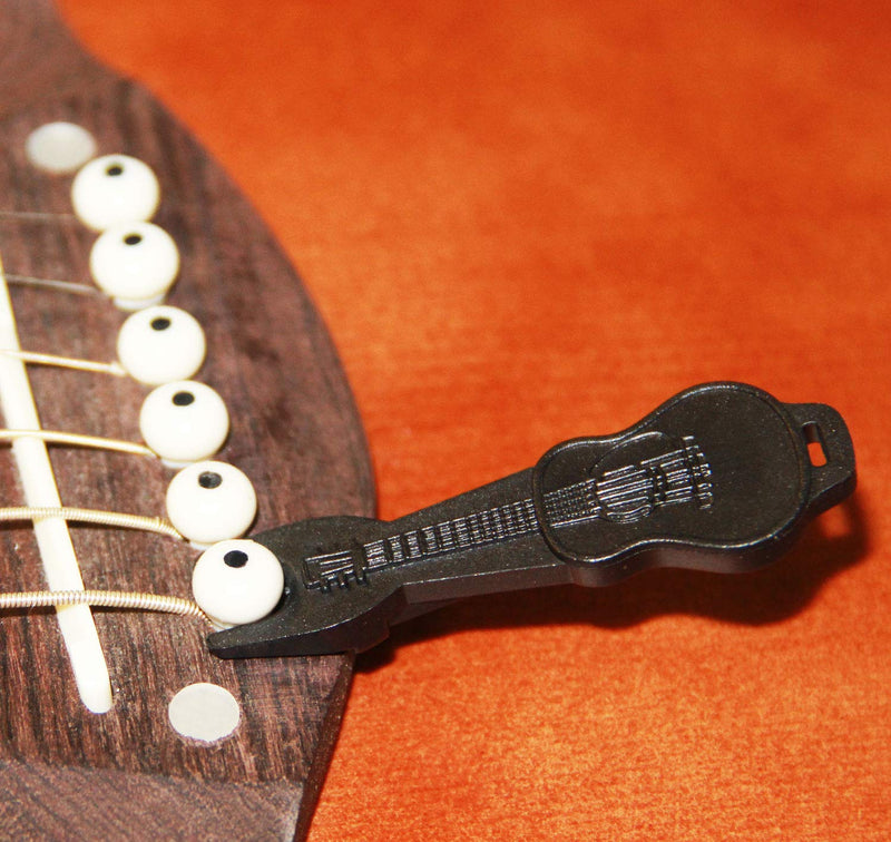 24pcs Acoustic Guitar Bridge Pins Pegs+ 3pcs guitar picks +1pc Bridge Pin Puller Remover, Ivory & Black Packed in a metal iron box ABS