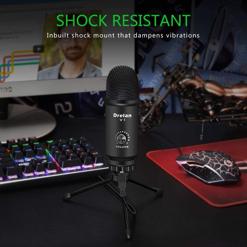 [AUSTRALIA] - USB Microphone, Condenser desktop Computer Mic 192KHZ/24BIT Plug & Play with Professional Sound Chipset, for PC Voice Recording,Podcasting,Skype,YouTube,Games,Google Voice Search USB Microphone 