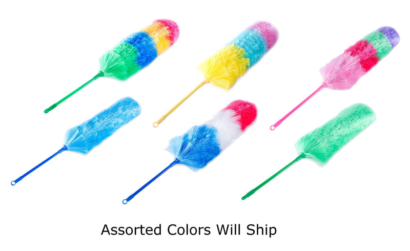 Kitchen + Home Large 27" Inch Static Duster with Bonus 35" Inch Extension Pole - Electrostatic Feather Duster attracts dust Like a Magnet! - Assorted Colors Will Ship