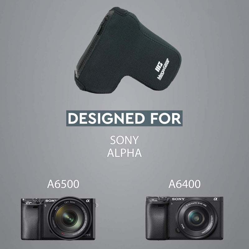 MegaGear MG1499 Sony Alpha A6400, A6500 (18-135mm) Ultra Light Neoprene Camera Case - Black