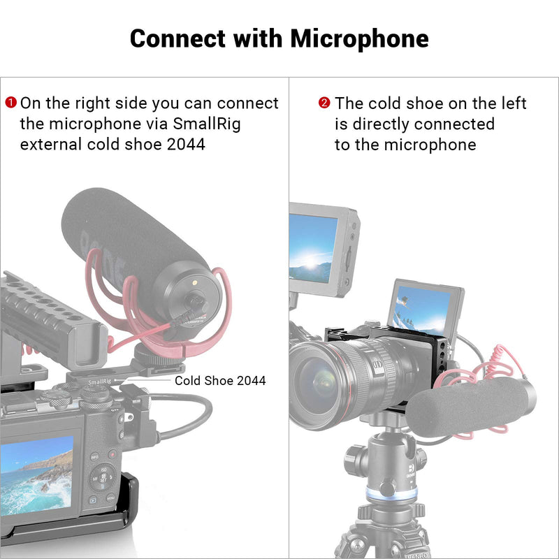 SMALLRIG Cage for Canon EOS M3 and M6 with Built-in Cold Shoe and NATO Rail(Not Compatible with M6 Mark II) - 2130