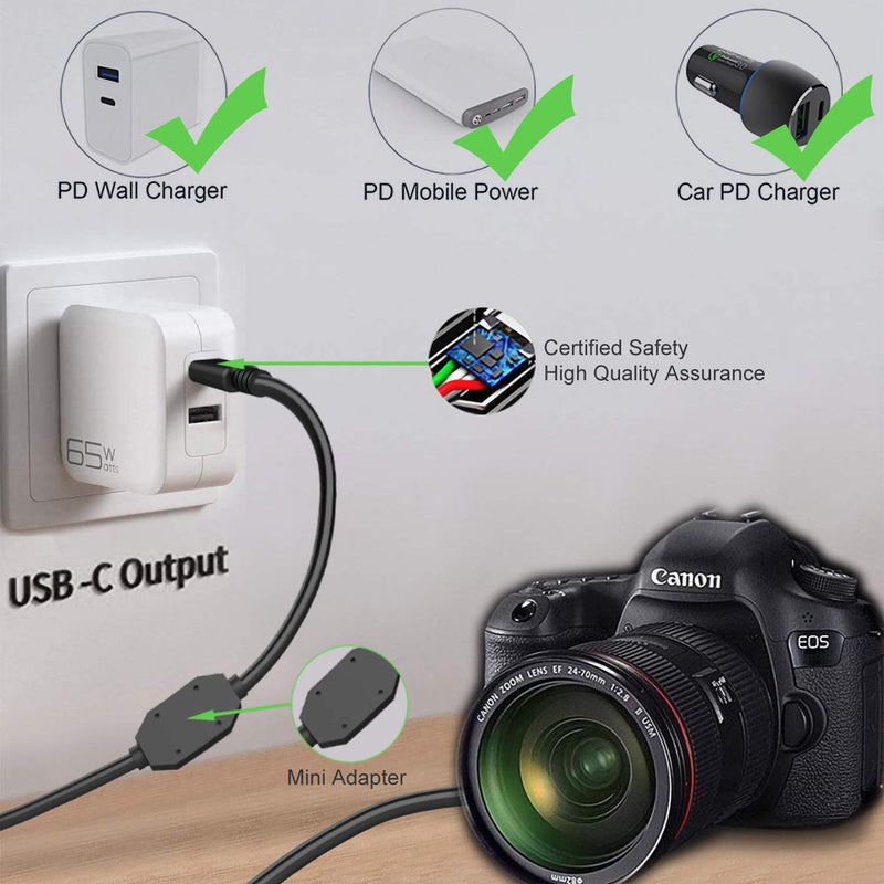 F1TP DR-E15 DC Coupler ACK-E15 USB Power Adapter Set Replacement for Canon EOS SX70 HS, EOS Rebel SL1, 100D, Kiss X7 DSLR Cameras.