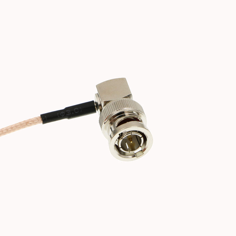 Uonecn Right Angle DIN 1.0/2.3 Mini BNC to RG179 Right Angle BNC Coaxial Cable Video Cable for Blackmagic HyperDeck Shuttle 75ohm