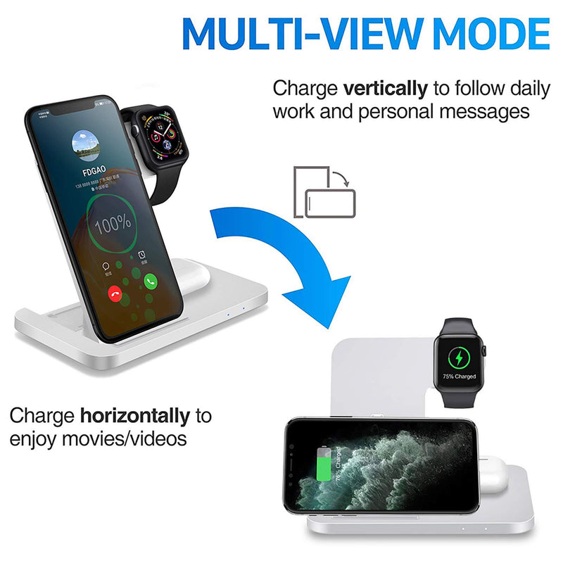 Wireless Charger FDGAO 3 IN 1 Wireless Charging Stand 15W Fast Charger Dock Station For Apple Watch SE/6/5/4/3/2; Airpods 2/Pro; Fast Charging for iPhone 12/12 Pro/11/XR/Xs/X/8; Samaung Galaxy S20 White1