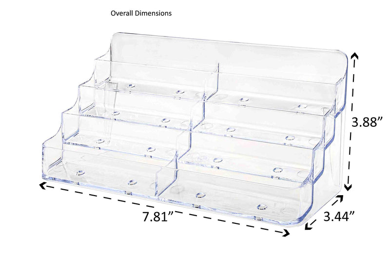 Marketing Holderes Eight-Pocket Business Card Holder, Capacity 400 Cards, Clear 4 Tier 8 Pocket Clear