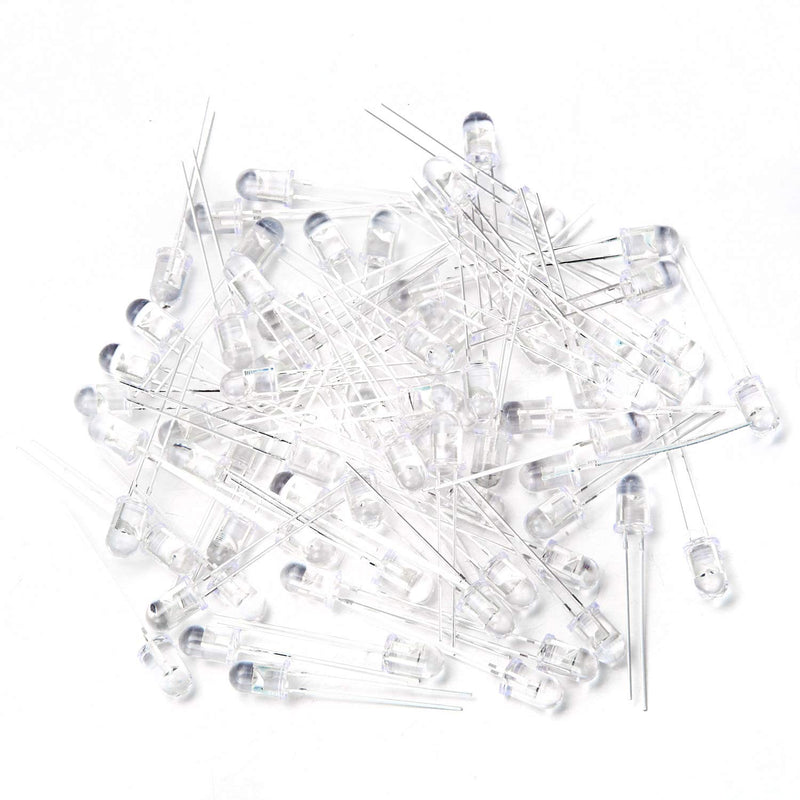 Chanzon 100 pcs 5mm Infrared Ray IR 850nm Emitter LED Diode Lights (Clear Transparent Round Lens DC 1.4V-1.6V 20mA) Lighting Bulb Lamps Electronics Components Indicator Light Emitting Diodes A) 850nm IR Emitter (100pcs)