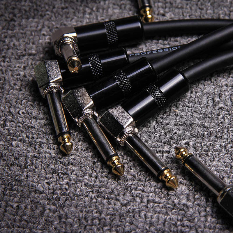 [AUSTRALIA] - Sonicake Right Angle Guitar and bass Patch Cable 15cm 1/4 instrument effects cable (3 Pack) Patch Cable 15cm 3 in pack 
