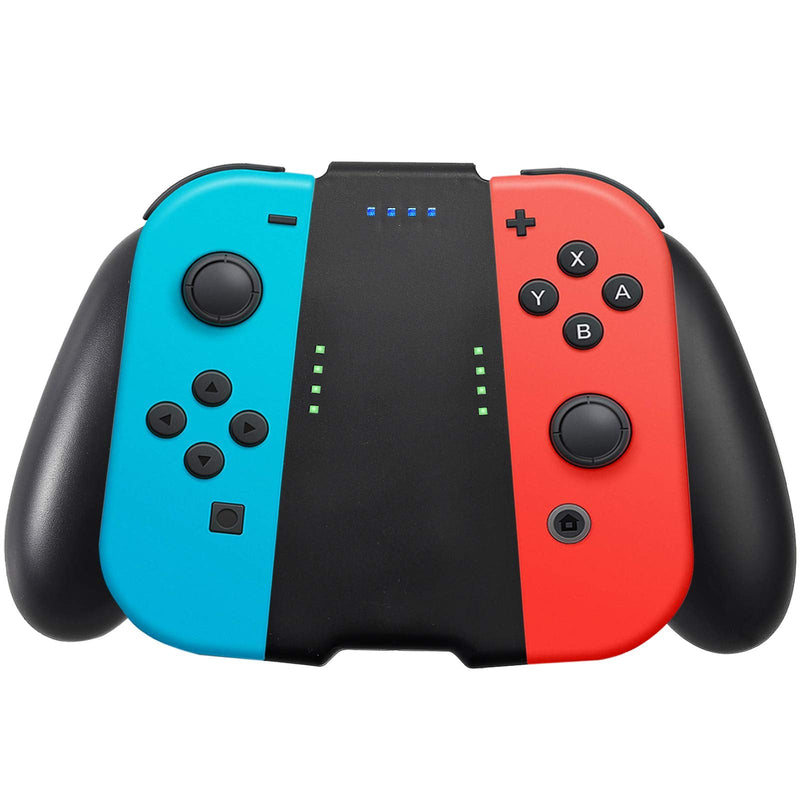 LiNKFOR Charging Grip with 1500mAh Battery for Switch Joy Con，2 Pro Thumb Grip Caps