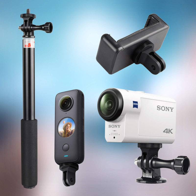 [AUSTRALIA] - HSU Aluminum 1/4 inch 20 Camera Mount with Aluminum Thumbscrew, Tripod Adapter Compatible with GoPro Hero, Sony, Xiaomi yi and Other Action Cameras (Black) 1/4 inch 20 Camera Mount + screw(Black) 