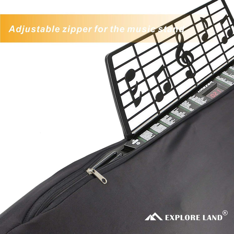 Explore Land Stretchy 61/88 Keys Piano Keyboard Dust Cover with Music Stand Opening for Digital Electronic Piano (88, Black) 88 Keys