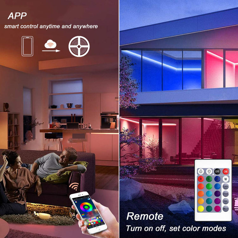 [AUSTRALIA] - RUISHINE 33FT LED Strip Lights WiFi, Wireless Smart Phone Controlled RGB Rope Lights Sync to Music with 24 Key Remote, Flexible Color Changing Strip Kits Compatible with Alexa/Google Home 