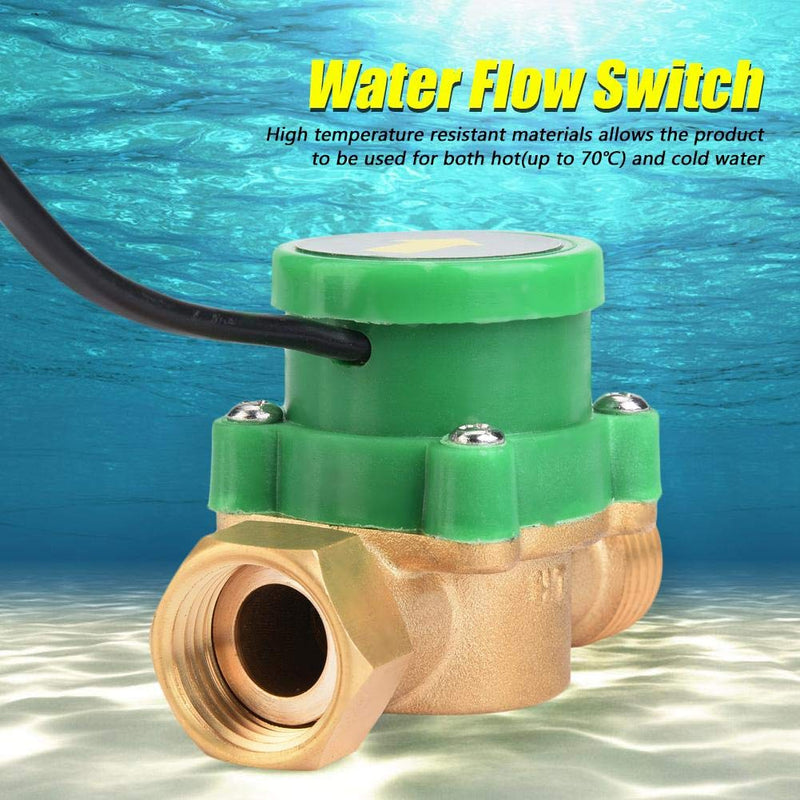 Water Flow Switch, 220V 1.5A G1/2-G1/2 Thread Water Pump Flow Sensor Electronic Pressure Automatic Control Switch 220V