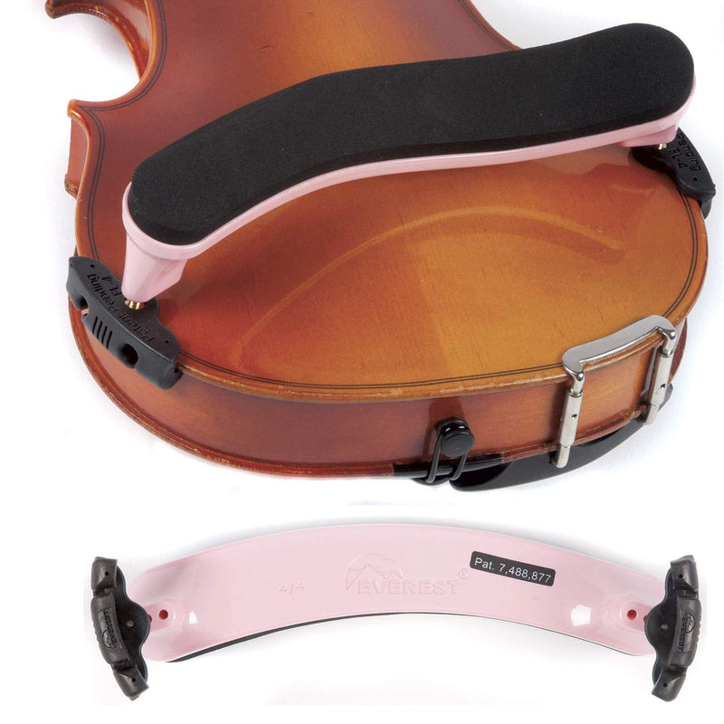 Everest Light Pink Spring Collection Size (4/4) Violin Adjustable Shoulder Rest 4/4 Full Size