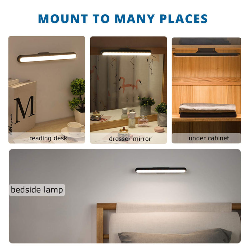 Semdisan Closet Light, LED Strip Light Under Cabinet, Bedside Wall Lamp, Rechargeable Battery Light Bar, Adjustable Dimmable Brightness for Bedroom Kitchen Dorm Wardrobe