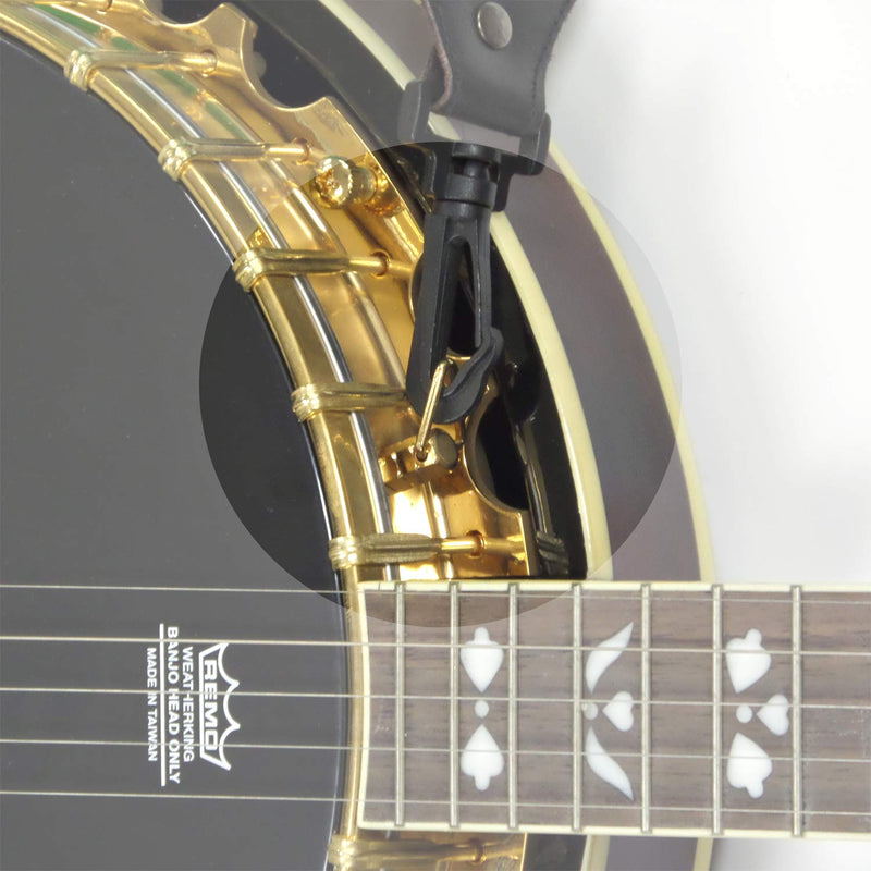 Performance Plus Adjustable Length Woven Banjo Strap With No-Scratch Hooks Black (GS6-BK)